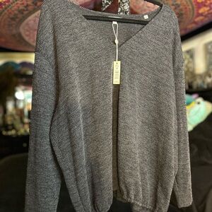 Max Studio Charcoal V-Neck Sweater
